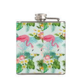 Tropische bloemen en vogels | Voeg je Initiaal toe Heupfles (Achterkant)