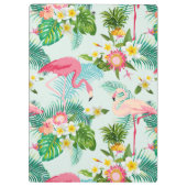 Tropische bloemen en vogels | Voeg je Initiaal toe Klembord (Achterkant)