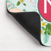 Tropische bloemen en vogels | Voeg je Initiaal toe Muismat (Hoek)