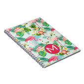 Tropische bloemen en vogels | Voeg je Initiaal toe Notitieboek (Rechterzijde)