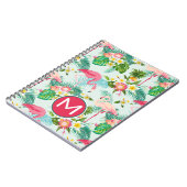 Tropische bloemen en vogels | Voeg je Initiaal toe Notitieboek (Linkerzijde)