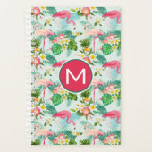 Tropische bloemen en vogels | Voeg je Initiaal toe Planner (Voorkant)