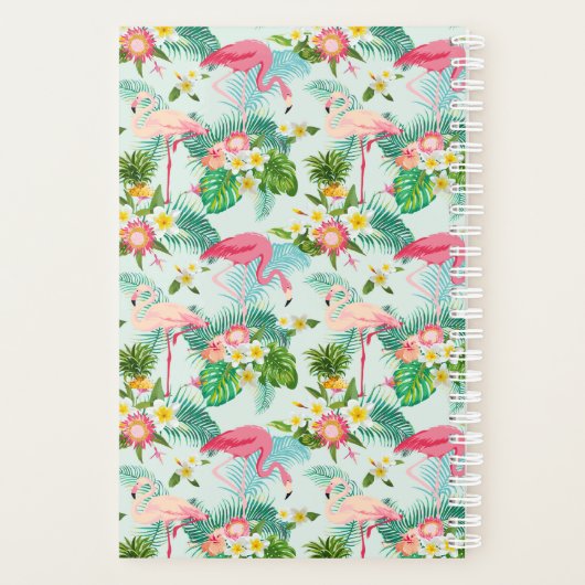 Tropische bloemen en vogels | Voeg je Initiaal toe Planner (Achterkant)