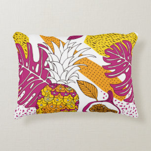 Tropische bloemen en vruchten, heldere exotische d accent kussen