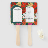 Tropische bloemen en zomer- en wapenweduwen handwaaier (Voorkant en achterkant)