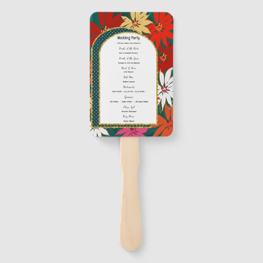 Tropische bloemen en zomer- en wapenweduwen handwaaier (Achterkant)