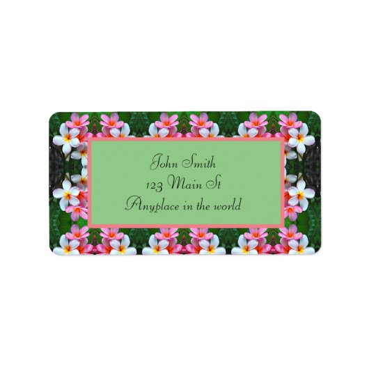 Tropische bloemen etiket (Voorkant)