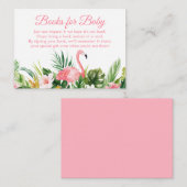Tropische bloemen flamingo boeken voor Baby shower Informatiekaartje (Voorkant / Achterkant)