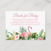 Tropische bloemen flamingo boeken voor Baby shower Informatiekaartje (Voorkant)