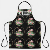 Tropische bloemen Flamingo Gold Lijst Chef Monogra Schort (Voorkant)