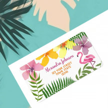 Tropische Bloemen Flamingo Retouradres