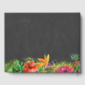 Tropische Bloemen Flamingo's Krijtbord Huwelijk Gastenboek (Achterkant)