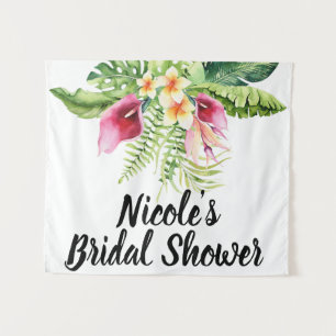 Tropische bloemen Floral Bouquet Vrijgezellenfeest Wandkleed