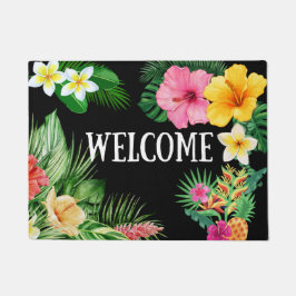 Tropische bloemen floral Welcome doormat Deurmat