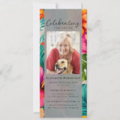 Tropische Bloemen Foto Begrafenis Digitale Eviet Kaart (Voorkant)