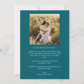 Tropische Bloemen Foto Bruiloft Dank u Bedankkaart (Achterkant)