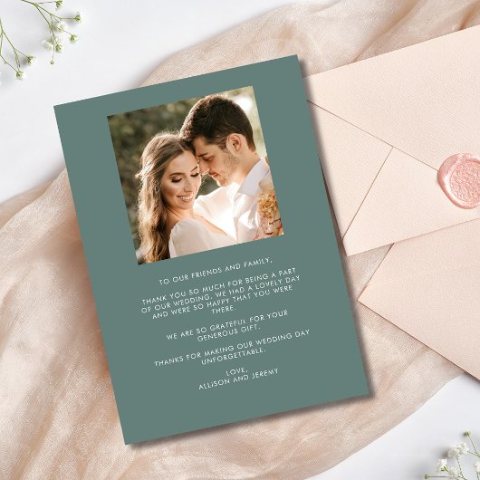 Tropische Bloemen Foto Bruiloft Dank u Bedankkaart