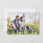 Tropische bloemen foto bruiloft RSVP (Achterkant)