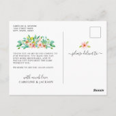 Tropische bloemen Foto Hartelijk dank Briefkaart (Achterkant)