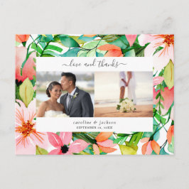 Tropische bloemen Foto Hartelijk dank Briefkaart