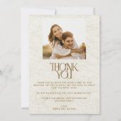 Tropische Bloemen Foto Strand Bruiloft Bedankkaart (Achterkant)