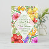 Tropische bloemen geometrisch kaart (Staand voorkant)