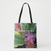 Tropische bloemen gepersonaliseerd tote bag (Voorkant)