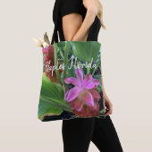 Tropische bloemen gepersonaliseerd tote bag (Dichtbij)