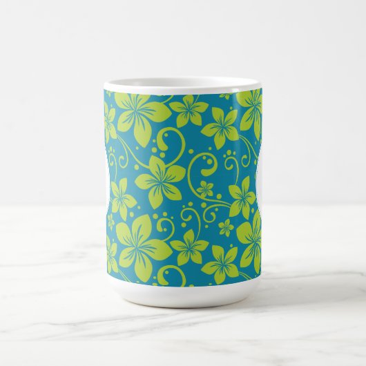 Tropische bloemen gepersonaliseerde mok (Center)