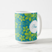 Tropische bloemen gepersonaliseerde mok (Voorkant rechts)