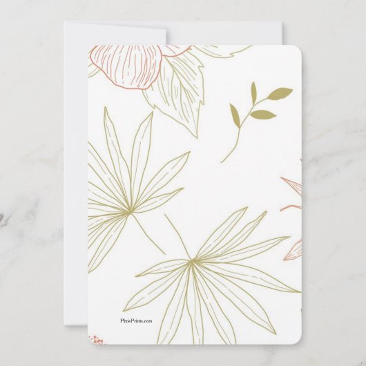 Tropische Bloemen Geslacht Onthulling Uitnodiging (Achterkant)