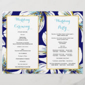 Tropische bloemen gevouwen trouwprogramma (Achterkant)
