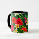 Tropische Bloemen Gift – Kleurrijke Hibiscus Mok (Voorkant links)