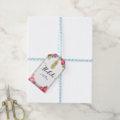 Tropische Bloemen Gouden Ananas Chic MAHALO ALOHA Cadeaulabel (Met Touw)