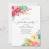 Tropische Bloemen Graduation Party Kaart (Voorkant)