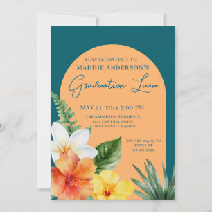 Tropische Bloemen Graduation Party Kaart