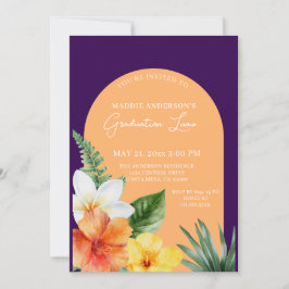 Tropische Bloemen Graduation Party Kaart