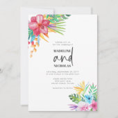 Tropische bloemen Greenery Wedding Kaart (Voorkant)