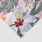 Tropische bloemen grijs, roze, wit tissuepapier (Detail)