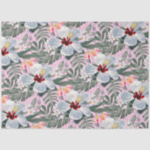 Tropische bloemen grijs, roze, wit tissuepapier (Voorkant)