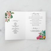 Tropische Bloemen Groen Bruiloft Orde van Service Programma (Binnen)