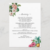 Tropische Bloemen & Groen Huwelijksroute Programmakaart (Achterkant)