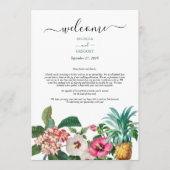Tropische Bloemen & Groen Huwelijksroute Programmakaart (Voorkant)