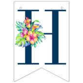 Tropische bloemen Happy Birthday Banner (Tweede vlag)