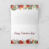 Tropische bloemen Harde Valentijnsdag Kaart (Binnen)