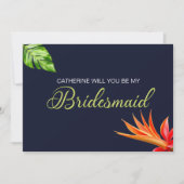 Tropische Bloemen Hart Wil je mijn bruid zijn? Kaart (Voorkant)