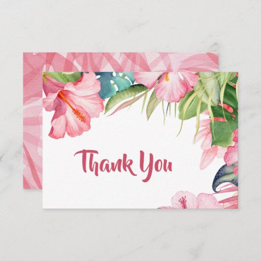 Tropische bloemen Hartelijk dank Informatiekaartje (Voorkant / Achterkant)