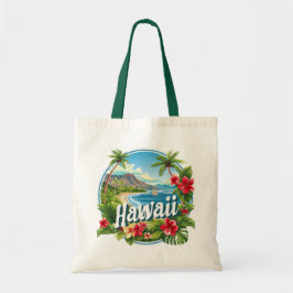 Tropische bloemen Hawaii Beach Mountains Travel Ar Tote Bag