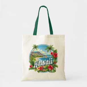 Tropische bloemen Hawaii Beach Mountains Travel Ar Tote Bag