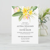 Tropische bloemen Hawaii Beach Romantic Weddenscha Kaart (Staand voorkant)